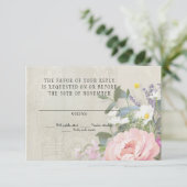 RSVP Respons  Rustic Shiplap Floral Peony (Staand voorkant)