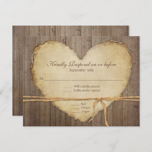 RSVP Respons Rustige houten hek (Voorkant / Achterkant)