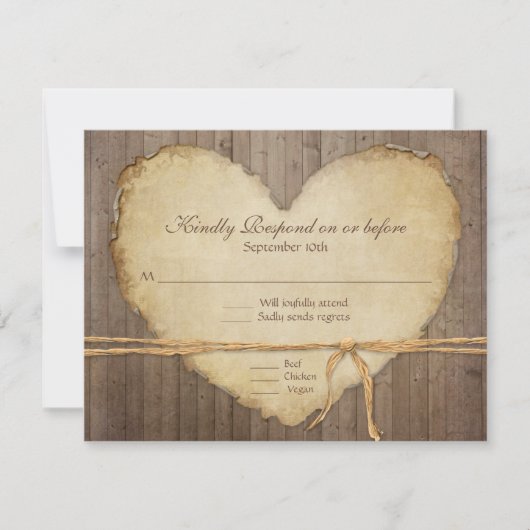 RSVP Respons Rustige houten hek Kaartje (Voorkant)
