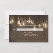 RSVP-respons Urban Industrial Edison Lights Brick RSVP Kaartje (Voorkant)