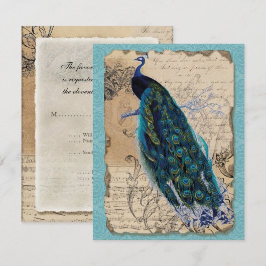 RSVP-respons voor antieke pacten uitnodigen RSVP Kaartje (Voorkant / Achterkant)