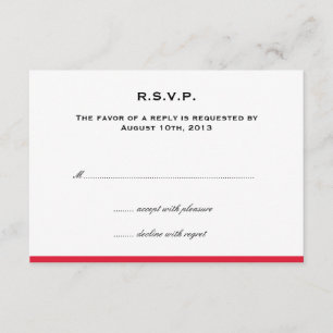Rsvp-respons voor rode bruiloft in kleur RSVP kaartje