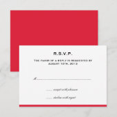 Rsvp-respons voor rode bruiloft in kleur RSVP kaartje (Voorkant / Achterkant)