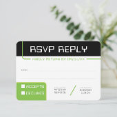 RSVP RESPONSE 1 moderne gamer zwart groen Kaart (Staand voorkant)