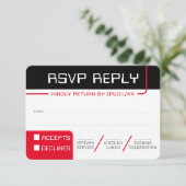 RSVP RESPONSE 2 moderne gamer zwart rood Kaart (Staand voorkant)