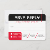 RSVP RESPONSE 2 moderne gamer zwart rood Kaart (Voorkant)