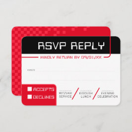 RSVP RESPONSE 2 moderne gamer zwart rood Kaart