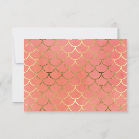 RSVP Response Art Deco Shell Gold Plechtige bruilo Kaartje (Achterkant)