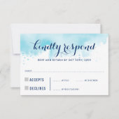 RSVP RESPONSE Blauwe waterverf Volwassen maaltijde (Voorkant)