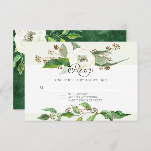 RSVP Response BOHO Rustic Foliage Leaf Wild Roos (Voorkant / Achterkant)
