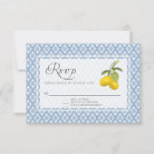 RSVP Response BOHO Rustic Lemon Trellis Floral Art (Voorkant)