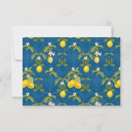 RSVP Response BOHO Rustic Lemon Trellis Floral Art (Achterkant)