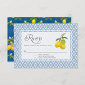 RSVP Response BOHO Rustic Lemon Trellis Floral Art (Voorkant / Achterkant)