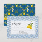 RSVP Response BOHO Rustic Lemon Trellis Floral Art Kaartje (Voorkant / Achterkant)