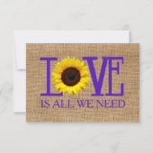 RSVP Response Burlap en Sunflower Paars (Achterkant)