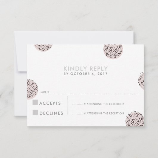 RSVP RESPONSE chic minimalistische mini dot roze (Voorkant)