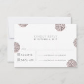 RSVP RESPONSE chic minimalistische mini dot roze Kaartje (Voorkant)