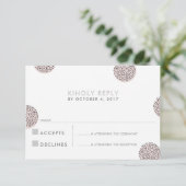 RSVP RESPONSE chic minimalistische mini dot roze Kaartje (Staand voorkant)