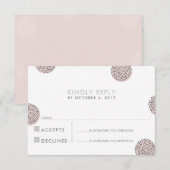 RSVP RESPONSE chic minimalistische mini dot roze Kaartje (Voorkant / Achterkant)