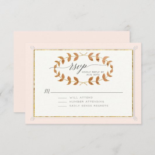 RSVP Response Copper Roos Gold Laurel Leaf Wreater (Voorkant / Achterkant)