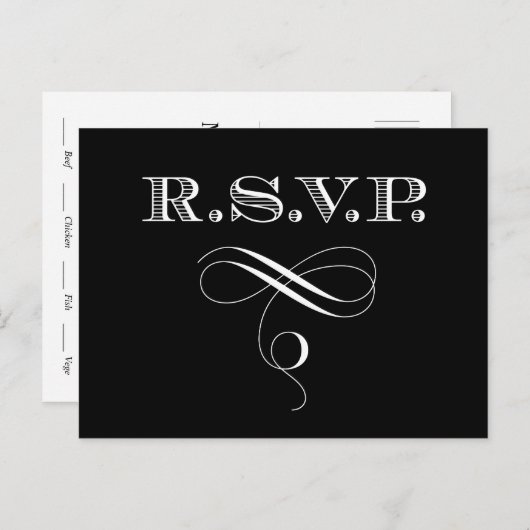RSVP Response Kaart Aangepaste kleur Post Kaart (Voorkant / Achterkant)