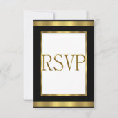 RSVP Response Kaart Black Gold White All Events (Voorkant)