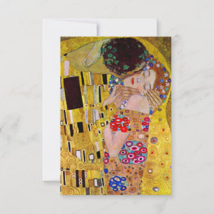 RSVP Response Kaart; de Kus van Gustav Klimt Kaartje