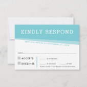 RSVP RESPONSE KAART eenvoudig modern turquoise (Voorkant)