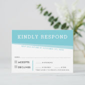 RSVP RESPONSE KAART eenvoudig modern turquoise (Staand voorkant)