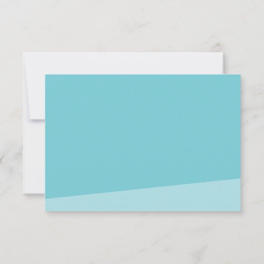 RSVP RESPONSE KAART eenvoudig modern turquoise (Achterkant)