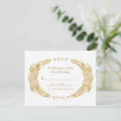 RSVP Response Kaart gegraveerd Floral Acanthus Lea (Staand voorkant)