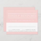 RSVP RESPONSE KAART modern type blush roze (Voorkant / Achterkant)