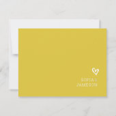 RSVP RESPONSE KAART modern type mosterd geel (Achterkant)