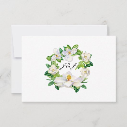 RSVP Response Kaart MODERNE Typografie Magnolia (Achterkant)