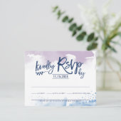 RSVP RESPONSE KAART  PAARSE WATERVERF (Staand voorkant)