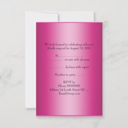 RSVP Response Kaart Roze Alle Evenementen (Achterkant)