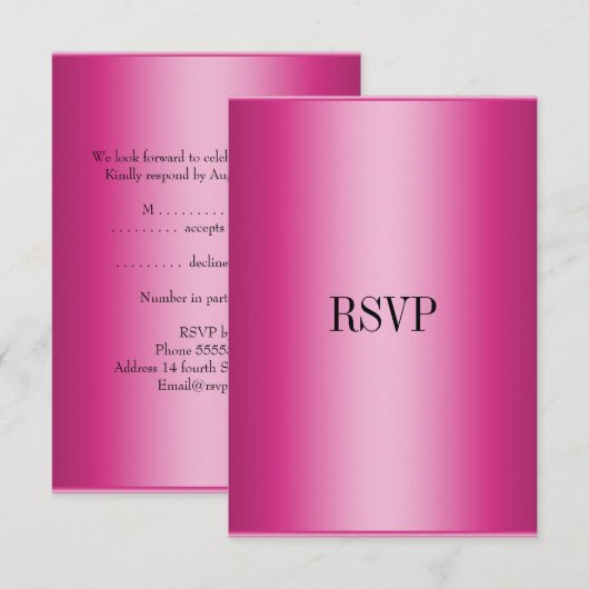 RSVP Response Kaart Roze Alle Evenementen (Voorkant / Achterkant)