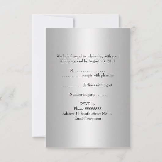RSVP Response Kaart Silver Alle gebeurtenissen (Achterkant)