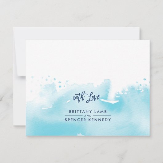 RSVP RESPONSE KAART stijlvolle aquablauwe waterver (Achterkant)