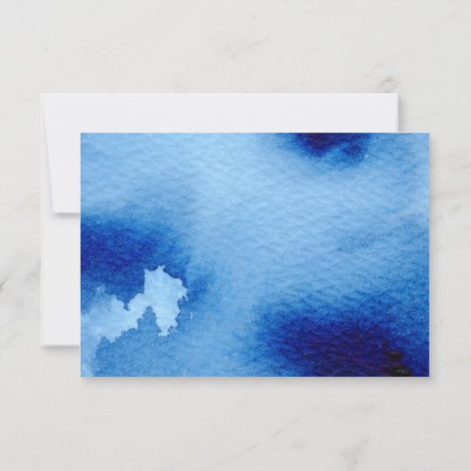 RSVP RESPONSE KAART stijlvolle blauw waterverf (Achterkant)