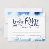 RSVP RESPONSE KAART stijlvolle marineblauwe waterv (Voorkant)