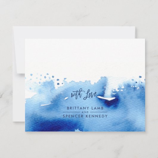 RSVP RESPONSE KAART stijlvolle marineblauwe waterv (Achterkant)