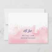 RSVP RESPONSE KAART stijlvolle marineschroze water (Achterkant)