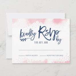 RSVP RESPONSE KAART stijlvolle marineschroze water