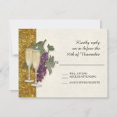 RSVP Response Kaart wijnthema Champagne Modern (Voorkant)