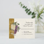 RSVP Response Kaart wijnthema Champagne Modern (Staand voorkant)