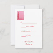 RSVP Response Kaarten, Rode Roze Veren Kaartje (Achterkant)