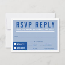 RSVP RESPONSE modern blok koninklijk blauw