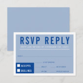 RSVP RESPONSE modern blok koninklijk blauw Kaartje (Voorkant / Achterkant)