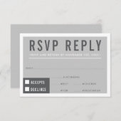 RSVP RESPONSE modern blok minimalistisch grijs (Voorkant / Achterkant)
